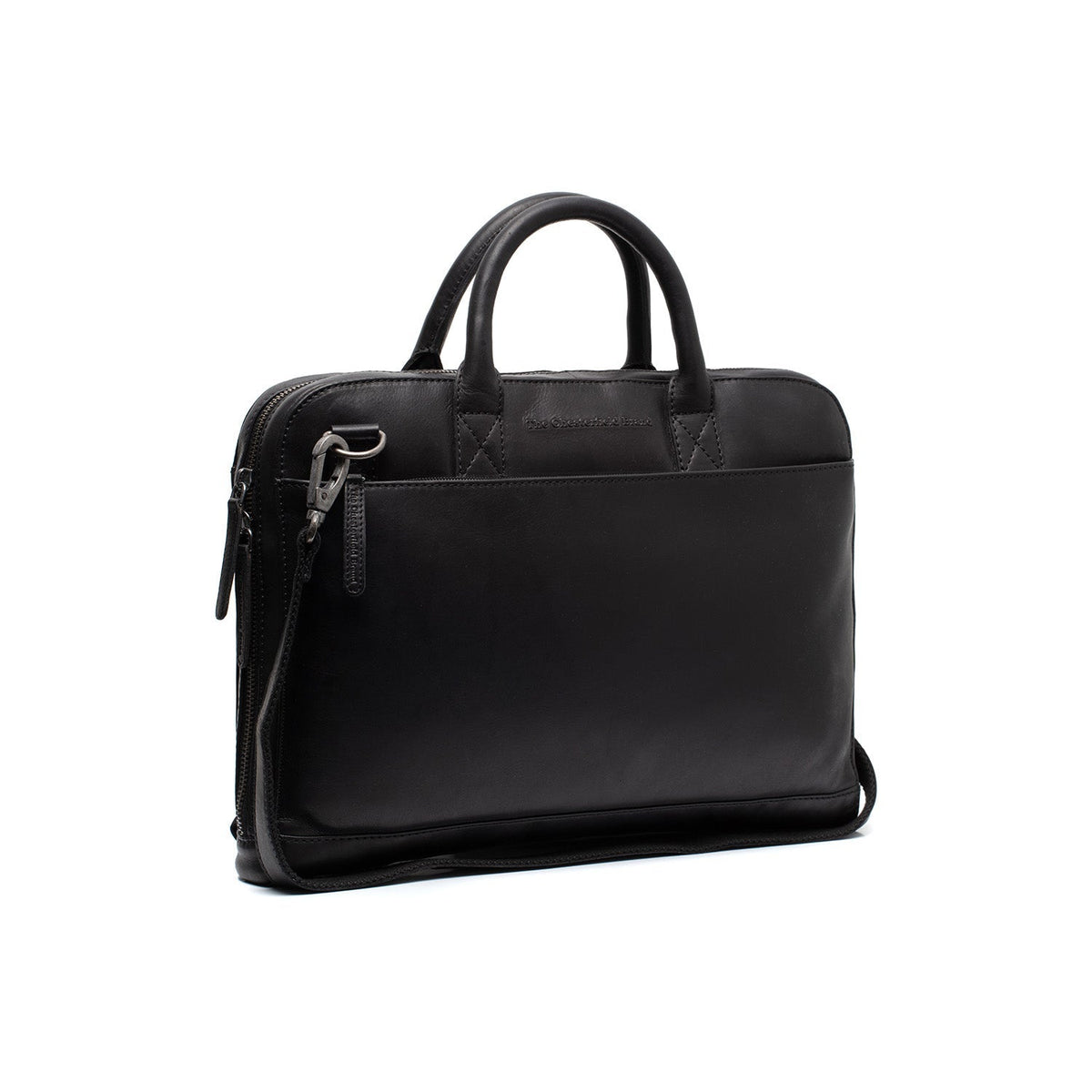 Tilbury Full-Grain Leather Laptop Bag para Mujer in Classic 100% Full-Grain Leather - Full Exterior Front Profile View | Comprar online