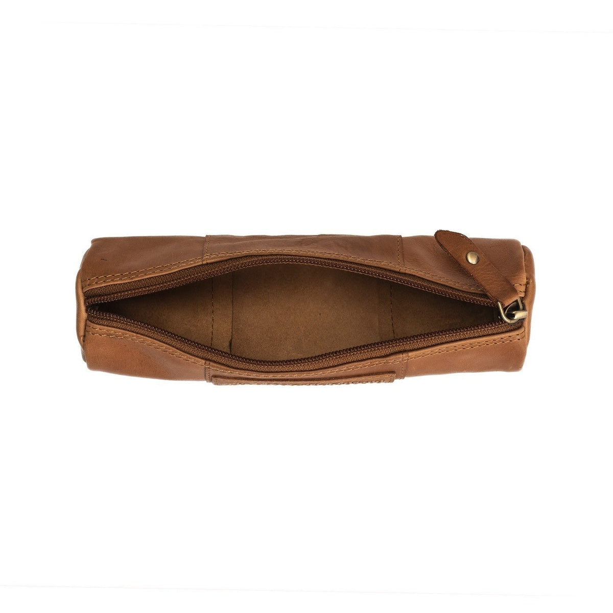 Cognac Leather Pencil Case Lea para Mujer, detail view 1