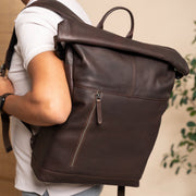 Liverpool Full-Grain Leather Roll-top Backpack para Mujer – Vista alternativa del producto 2
