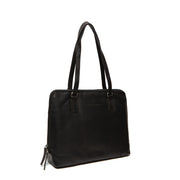 Flint Full-Grain Leather Shoulder Bag para Mujer in Classic 100% Full-Grain Leather - Full Exterior Front Profile View | Comprar online