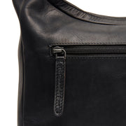 Olvia Full-Grain Leather Shoulder Bag para Mujer - Structured Side Profile Showing Gusset Depth &amp; Expansion Capacity
