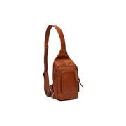 Cognac Leather Sling Bag Riga para Mujer, front view