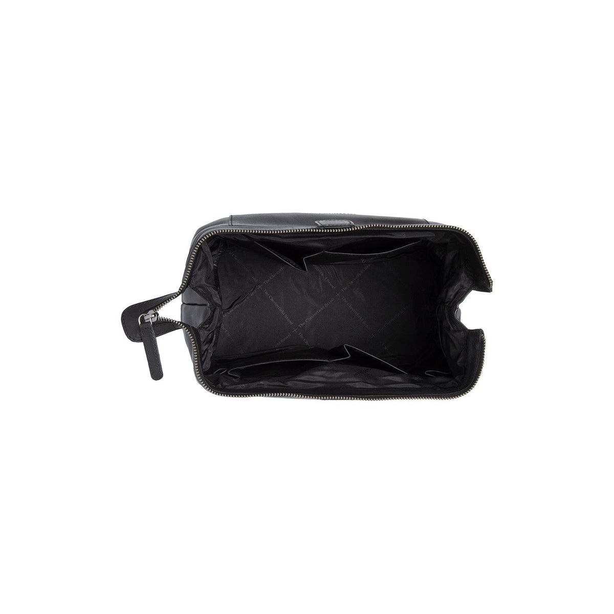Detalle de cerca of Classic Collar &amp; Heavy-Duty Zipper Hardware on Biassa Full-Grain Leather Toiletry Bag para Mujer