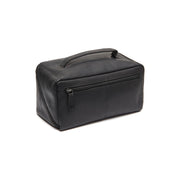 Tailored Rib Cuffs &amp; Hem Craftsmanship Construction Detail on Elmia Full-Grain Leather Toiletry Bag para Mujer