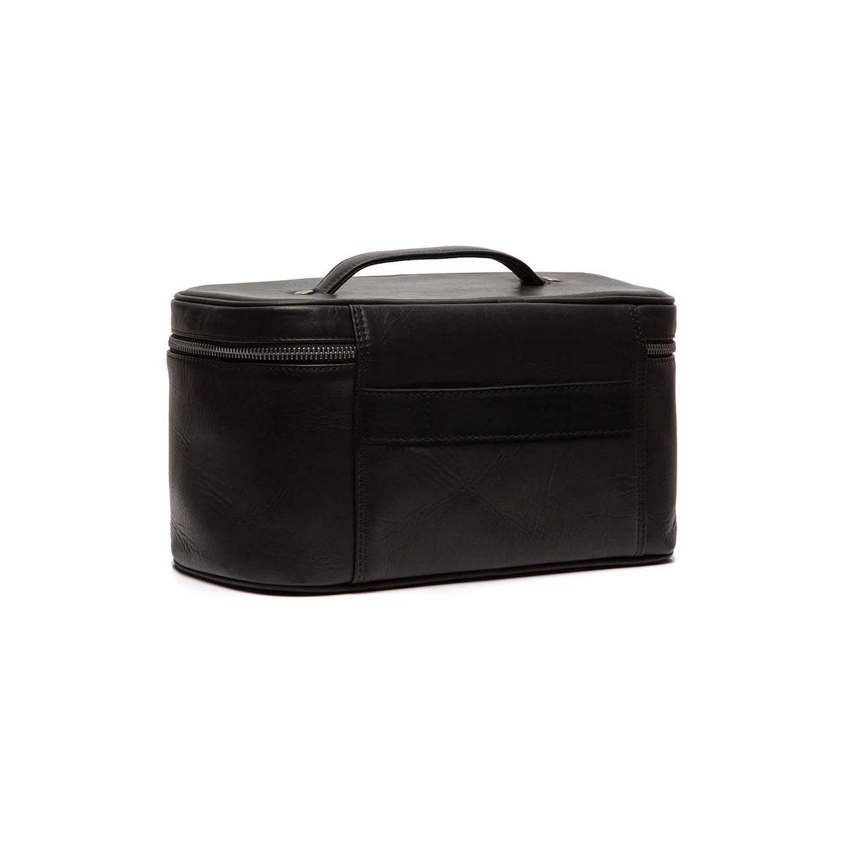 Tailored Rib Cuffs &amp; Hem Craftsmanship Construction Detail on Limone Full-Grain Leather Toiletry Bag para Mujer