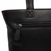 
Alveron Bolso tote de cuero flor - Perfil lateral estructurado con profundidad de fuelle