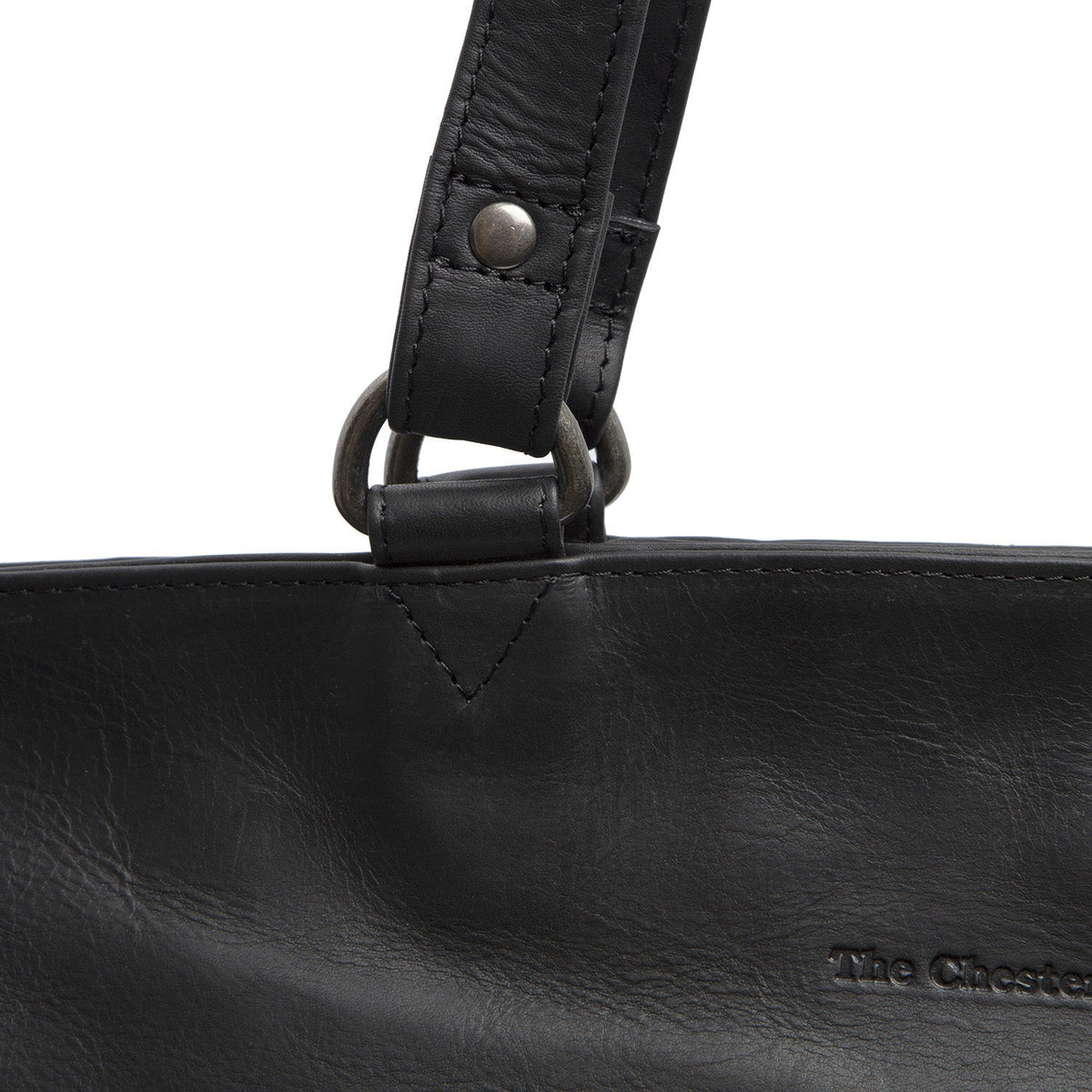 Berlin Full-Grain Leather Tote Bag para Mujer - Structured Side Profile Showing Gusset Depth &amp; Expansion Capacity