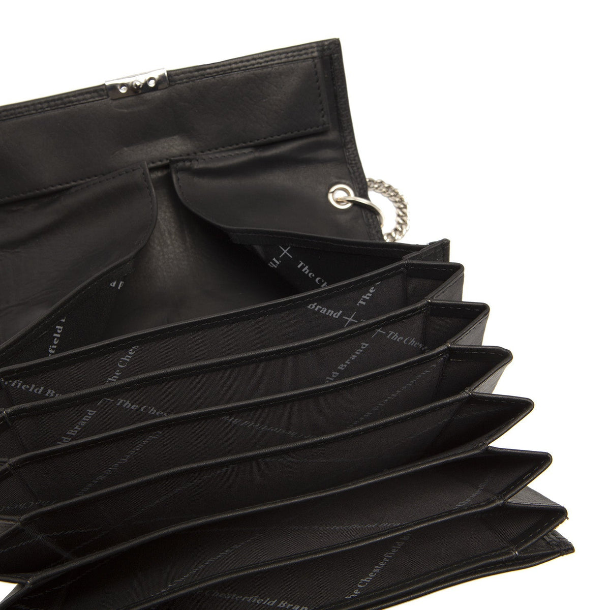 
Classic 100% Full-Grain leather Wallet - Perspectiva trasera con correas de cuero reforzadas