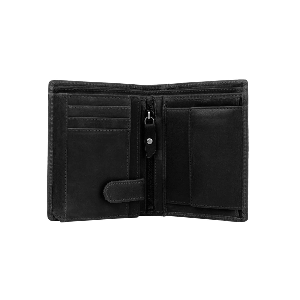 Ethel Full-Grain Cartera de Cuero para Mujer - Structured Side Profile Showing Gusset Depth &amp; Expansion Capacity