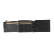 
Solid Antique Brass Hardware & Heavy-Duty Dual Zipper Detail on Marvin Billetera de cuero flor