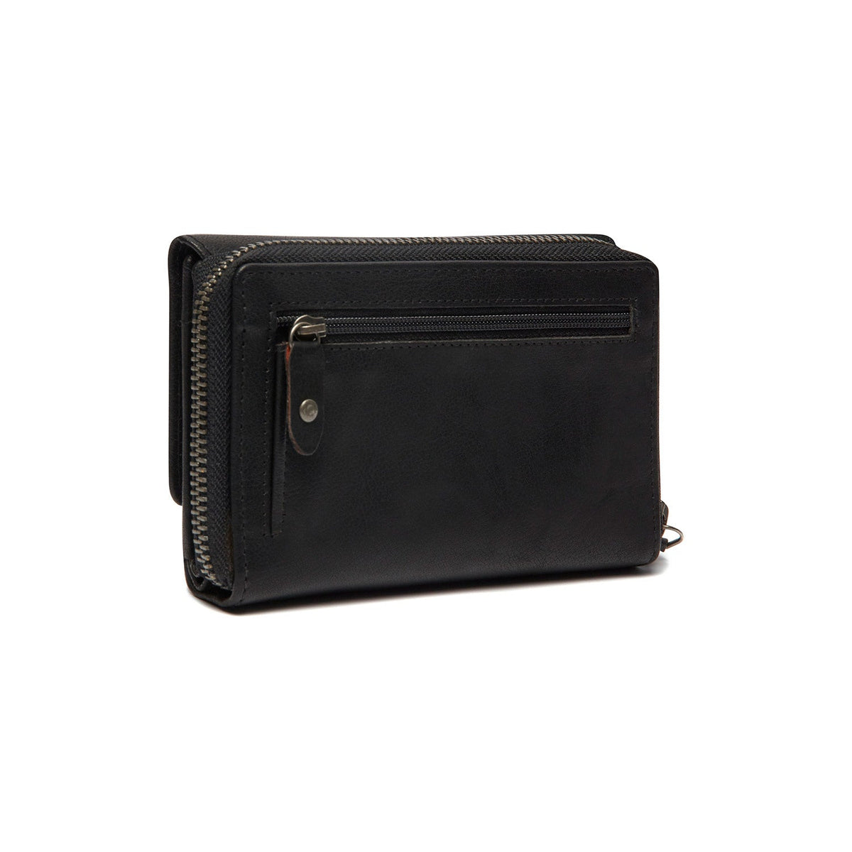 Rhodos Full-Grain Cartera de Cuero para Mujer - Structured Side Profile Showing Gusset Depth &amp; Expansion Capacity