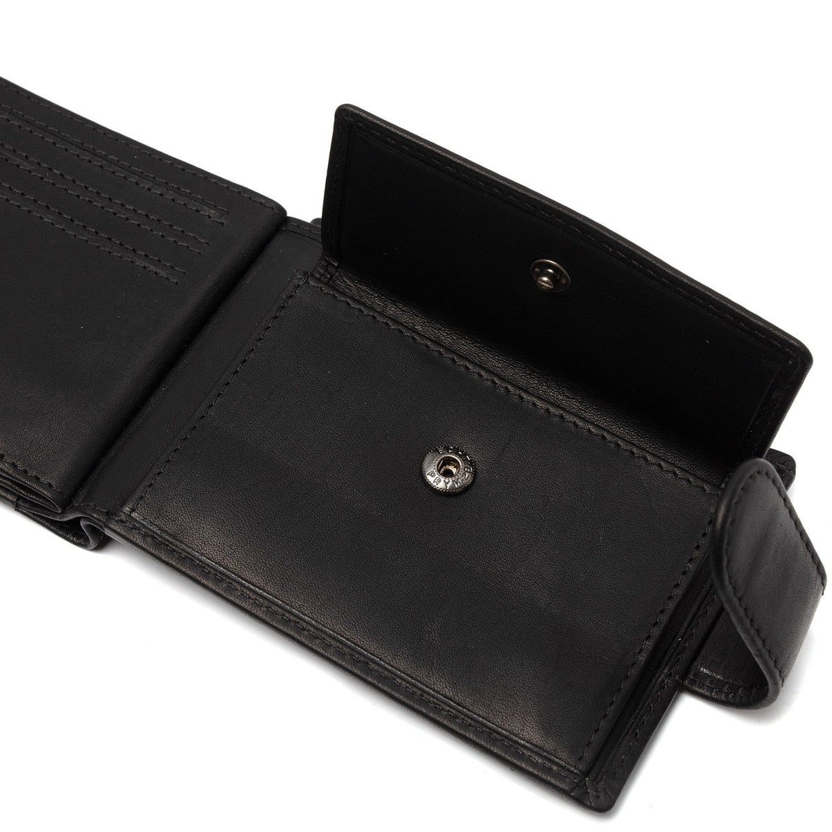 Solid Antique Brass Hardware &amp; Heavy-Duty Dual Zipper Detail on Yamba Full-Grain Cartera de Cuero para Hombre