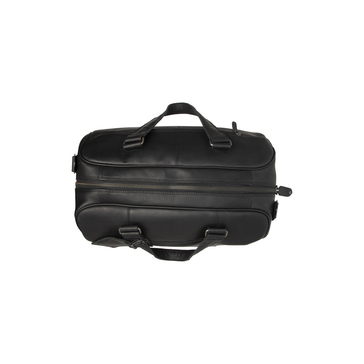 Solid Antique Brass Hardware &amp; Heavy-Duty Dual Zipper Detail on Volenza Full-Grain Leather Weekender Bag para Mujer