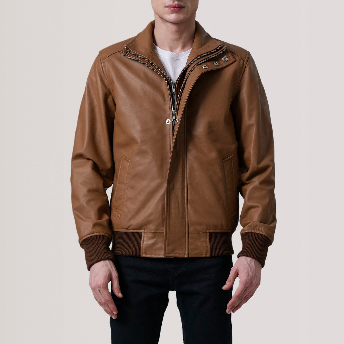 Lester Marrón Suede Cazadora Bomber de Cuero para Hombre – Vista alternativa del producto 4