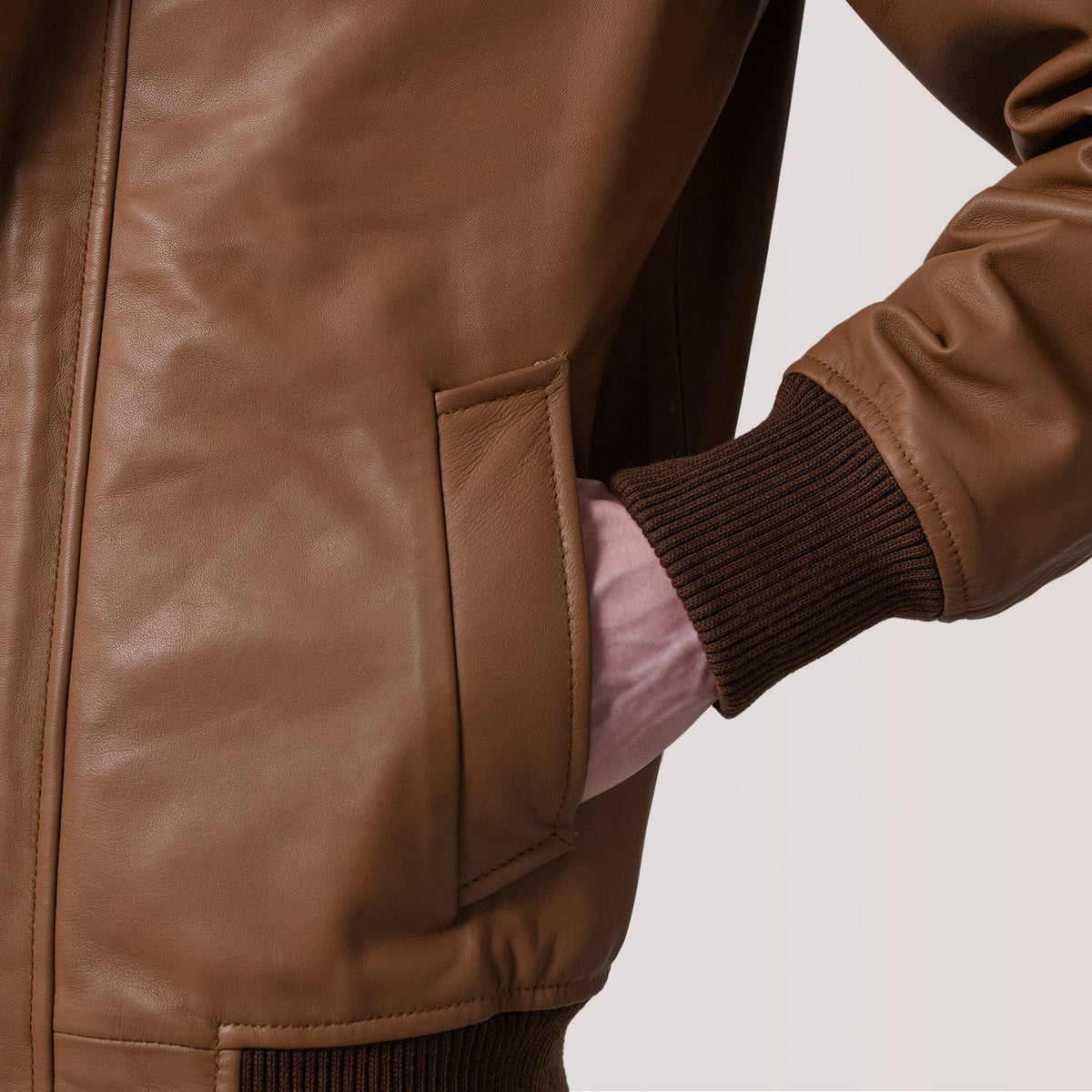 Lester Marrón Suede Cazadora Bomber de Cuero para Hombre – Vista alternativa del producto 6