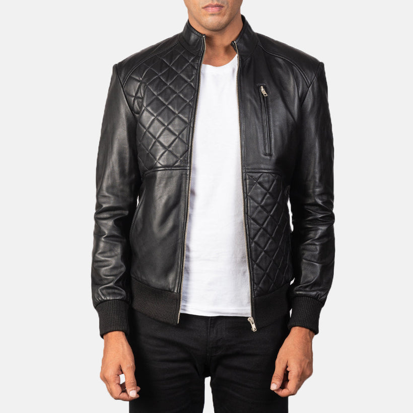 Moda Cazadora Bomber de Cuero para Hombre