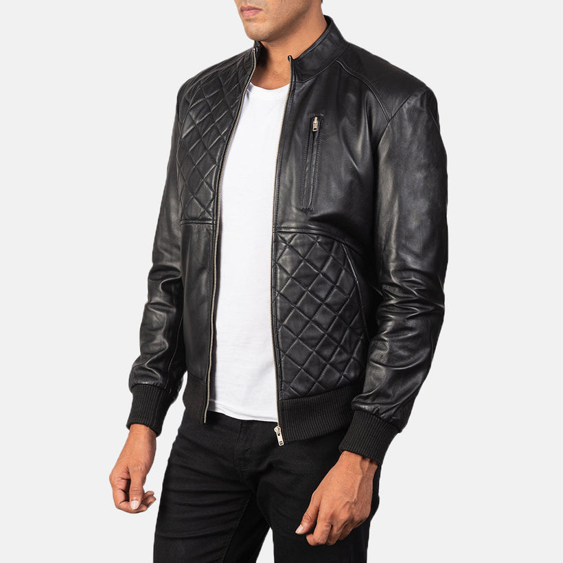 Moda Cazadora Bomber de Cuero para Hombre