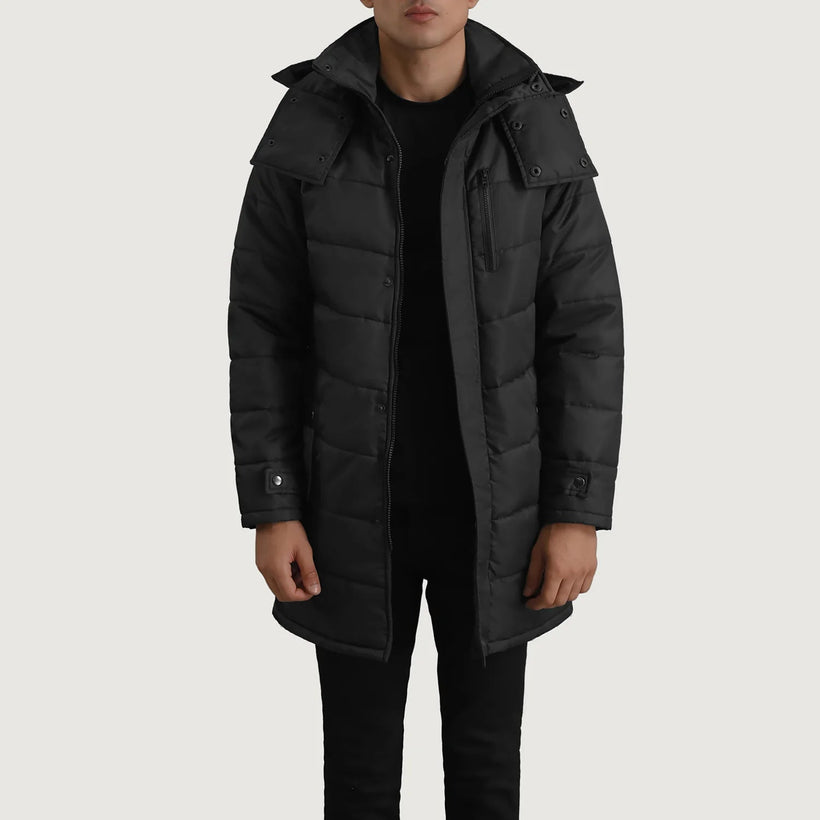 Moore Negro Hooded Parka para Hombre