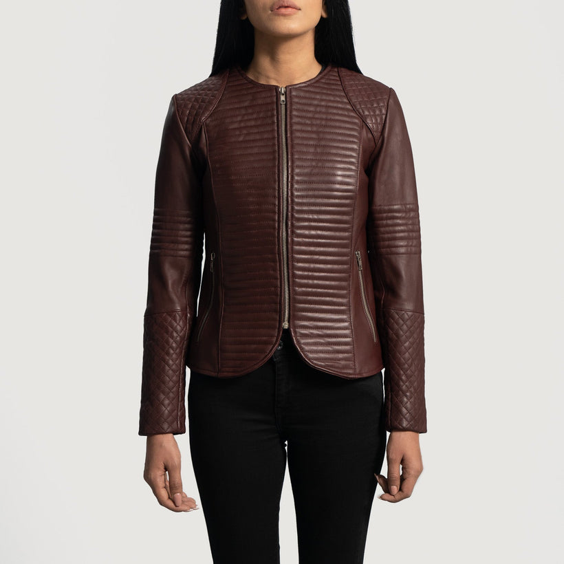 Nexi Acolchado Chaqueta de Cuero para Mujer