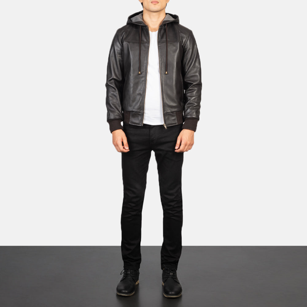 
Nintenzo Chaqueta Bomber de Cuero para Hombre – alternate product view 3