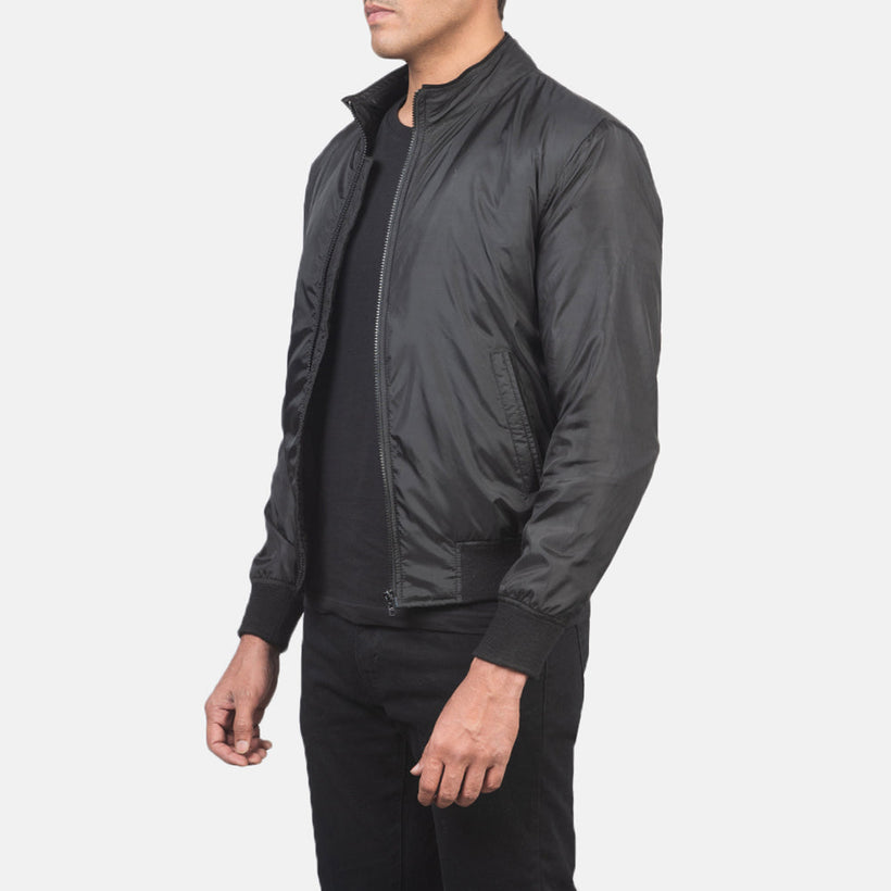 Ramon Negro Cazadora Bomber de Cuero para Hombre