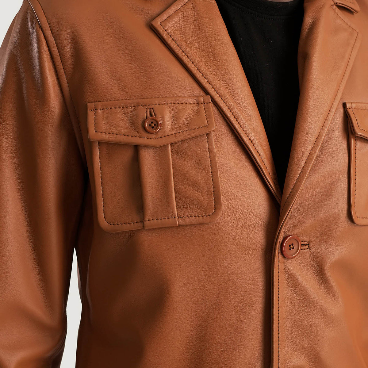 Ray Cutler Chaqueta de Cuero para Hombre – Vista alternativa del producto 6