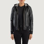 
Rebella Hooded Chaqueta Bomber de Cuero para Mujer – alternate product view 1