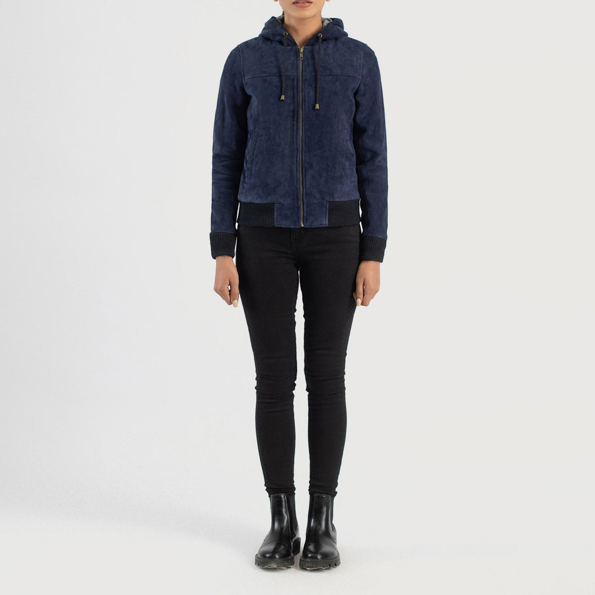 
Rebella Hooded Chaqueta Bomber de Cuero para Mujer – alternate product view 3