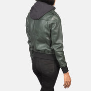 
Roslyn Hooded Chaqueta Bomber de Cuero para Mujer – alternate product view 5