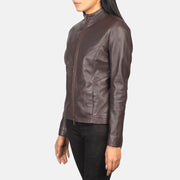 
Rumella Chaqueta Biker de Cuero para Mujer - Vista posterior con hombros definidos y bajo impecable