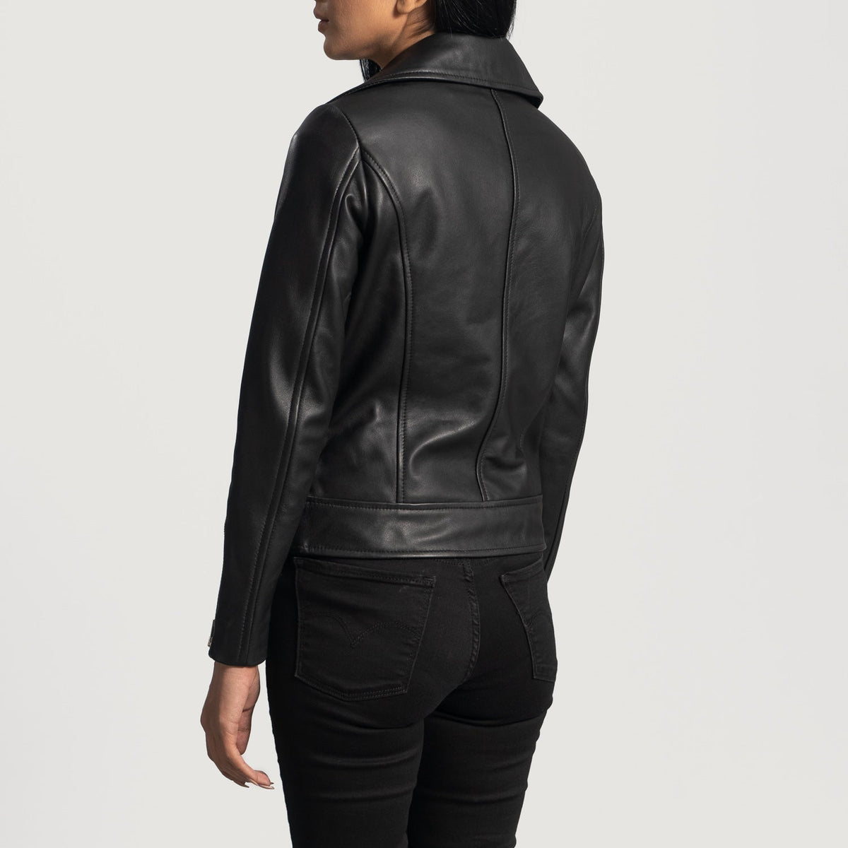 Rumy Granate Chaqueta Biker de Cuero para Mujer – Vista alternativa del producto 5