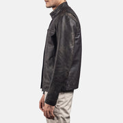 Rustic Chaqueta Biker de Cuero para Hombre – Vista alternativa del producto 4