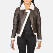 
Sherilyn B-3 Negro Chaqueta Bomber de Cuero para Mujer – alternate product view 1