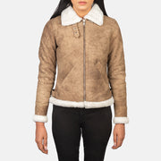 
Sherilyn B-3 Negro Chaqueta Bomber de Cuero para Mujer – alternate product view 4