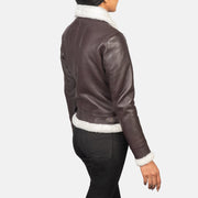 
Sherilyn B-3 Negro Chaqueta Bomber de Cuero para Mujer – alternate product view 5