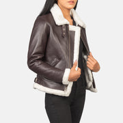 
Sherilyn B-3 Negro Chaqueta Bomber de Cuero para Mujer – alternate product view 6