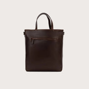 
Vintage Brown Full-Grain leather Bag - Perspectiva trasera con correas de cuero reforzadas