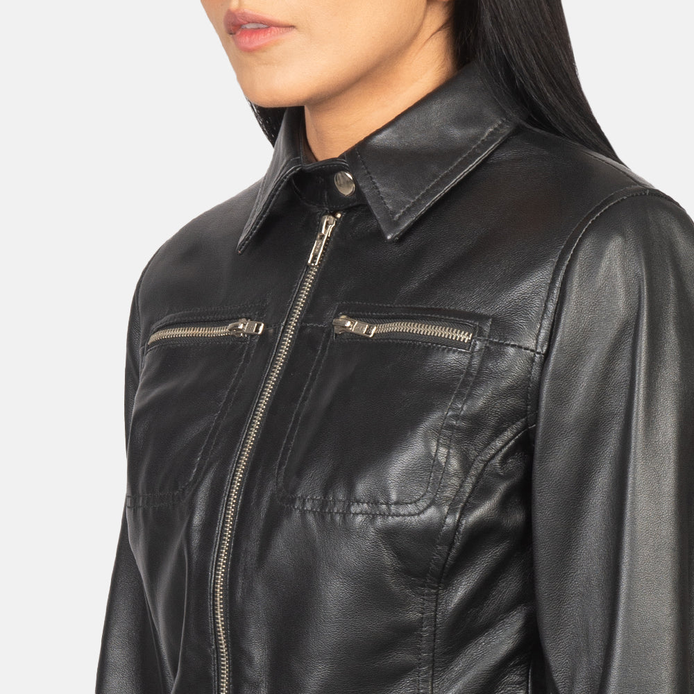 
Tomachi Rojo Chaqueta de Cuero para Mujer – alternate product view 6