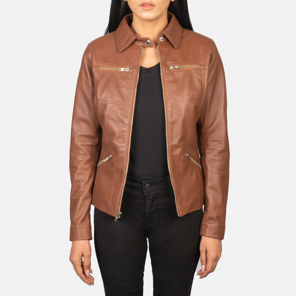 
Tomachi Rojo Chaqueta de Cuero para Mujer – alternate product view 1