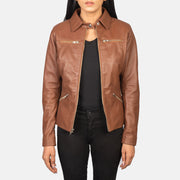 
Tomachi Rojo Chaqueta de Cuero para Mujer – alternate product view 1