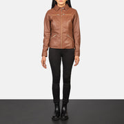 
Tomachi Rojo Chaqueta de Cuero para Mujer – alternate product view 3