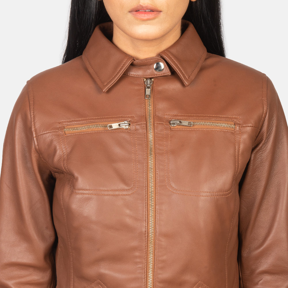 
Tomachi Rojo Chaqueta de Cuero para Mujer – alternate product view 6