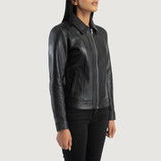 Vixen Classic Collar Chaqueta de Cuero para Mujer – Vista alternativa del producto 2