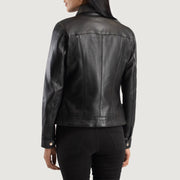 Vixen Classic Collar Chaqueta de Cuero para Mujer – Vista alternativa del producto 5
