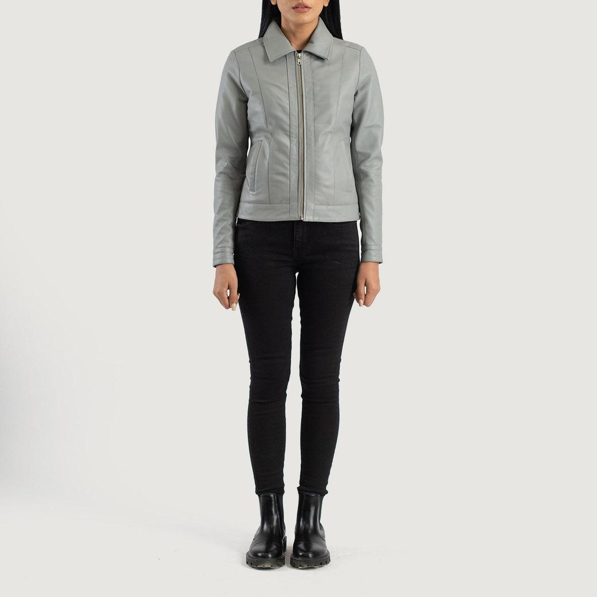Vixen Classic Collar Chaqueta de Cuero para Mujer – Vista alternativa del producto 3