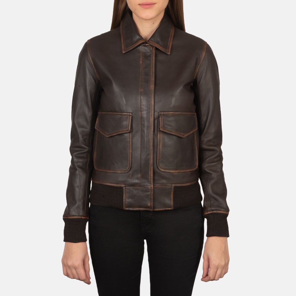 Westa A-2 Cazadora Bomber de Cuero para Mujer – Vista alternativa del producto 5