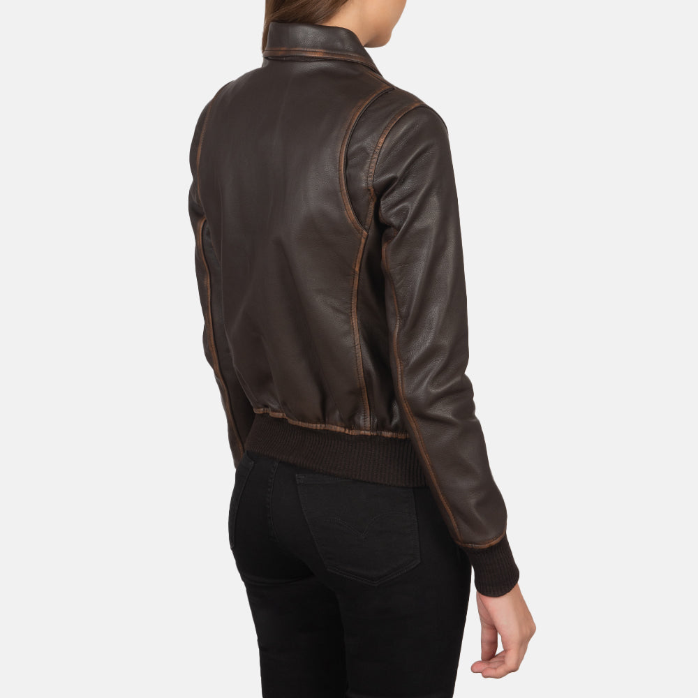 Westa A-2 Cazadora Bomber de Cuero para Mujer – Vista alternativa del producto 6