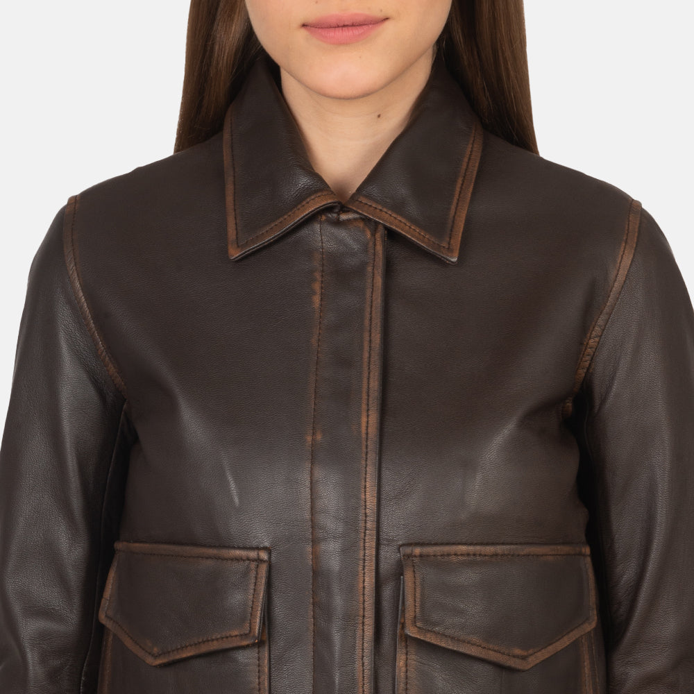 Westa A-2 Cazadora Bomber de Cuero para Mujer – Vista alternativa del producto 7