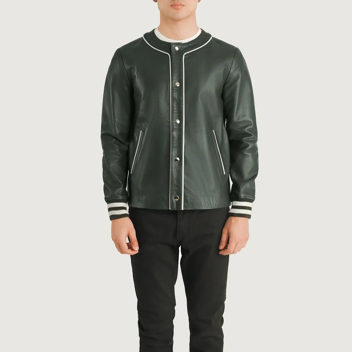 Willis Varsity Chaqueta de Cuero para Hombre – Vista alternativa del producto 4