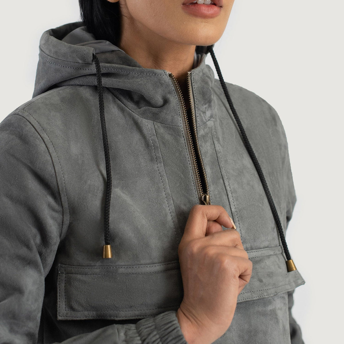 Zest Hooded Pullover Chaqueta de Cuero para Mujer – Vista alternativa del producto 4
